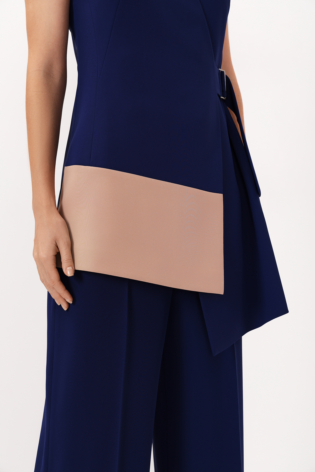 Асимметричный жилет VASSA&Co, пол женский, цвет синий, фото №2