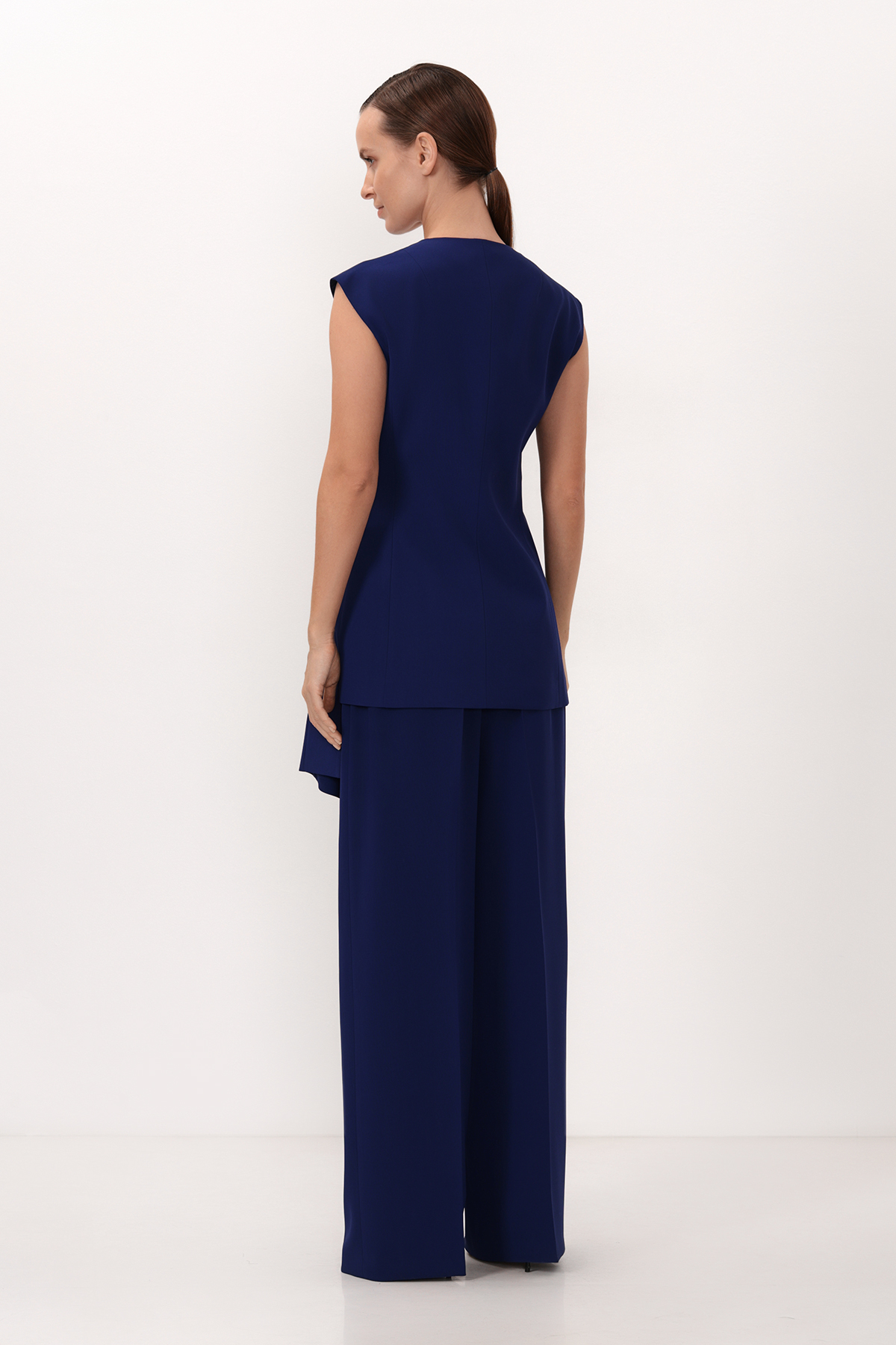 Асимметричный жилет VASSA&Co, пол женский, цвет синий, фото №5