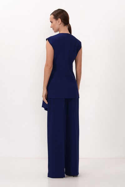 Асимметричный жилет VASSA&Co, пол женский, цвет синий, фото №5