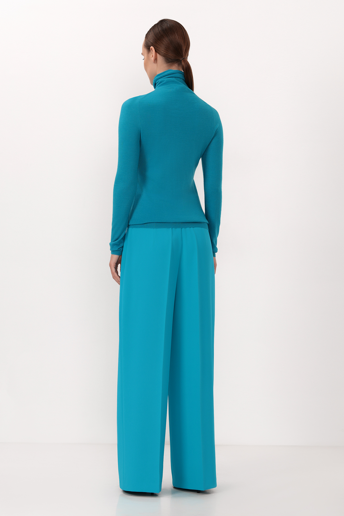 Брюки свободного силуэта VASSA&Co, пол женский, цвет голубой, фото №3