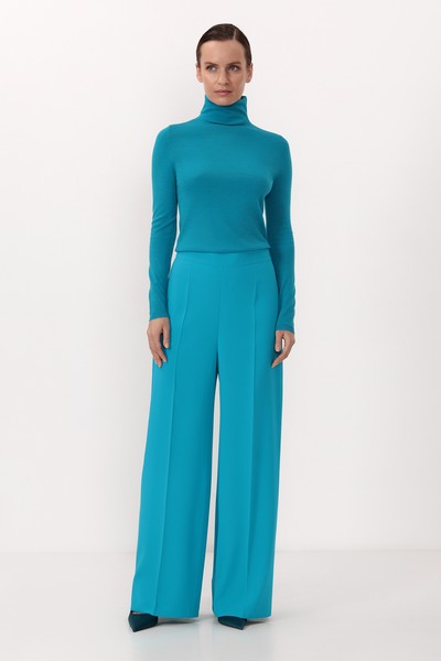 Водолазка из шерсти VASSA&Co, пол женский, цвет голубой, фото №2