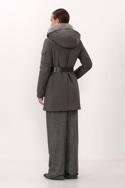 Утепленное пальто VASSA CODE, пол женский, цвет серый, фото №5