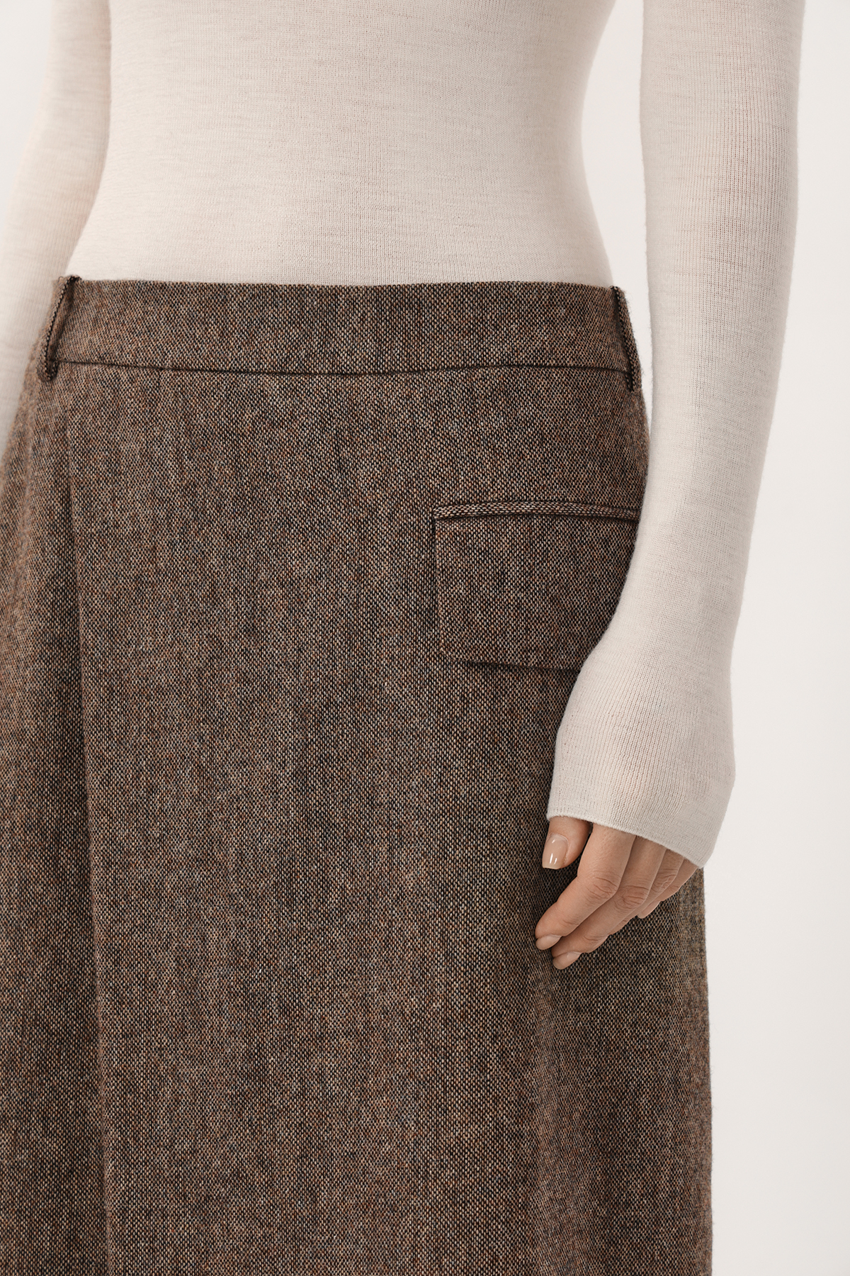 Юбка с асимметричным подолом VASSA CODE, пол женский, цвет коричневый, фото №3