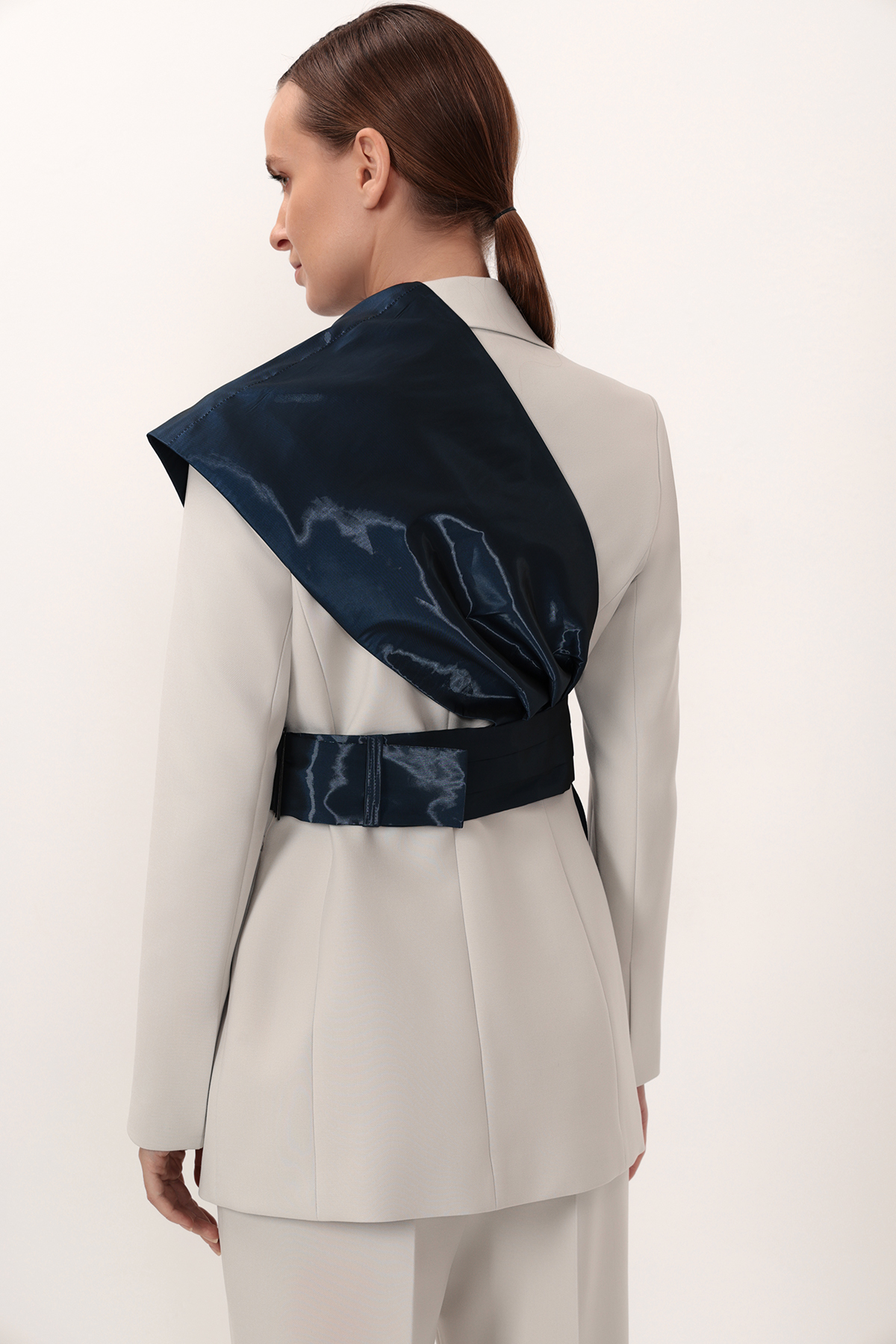 Асимметричный жилет на одно плечо VASSA&Co, пол женский, цвет синий, фото №4