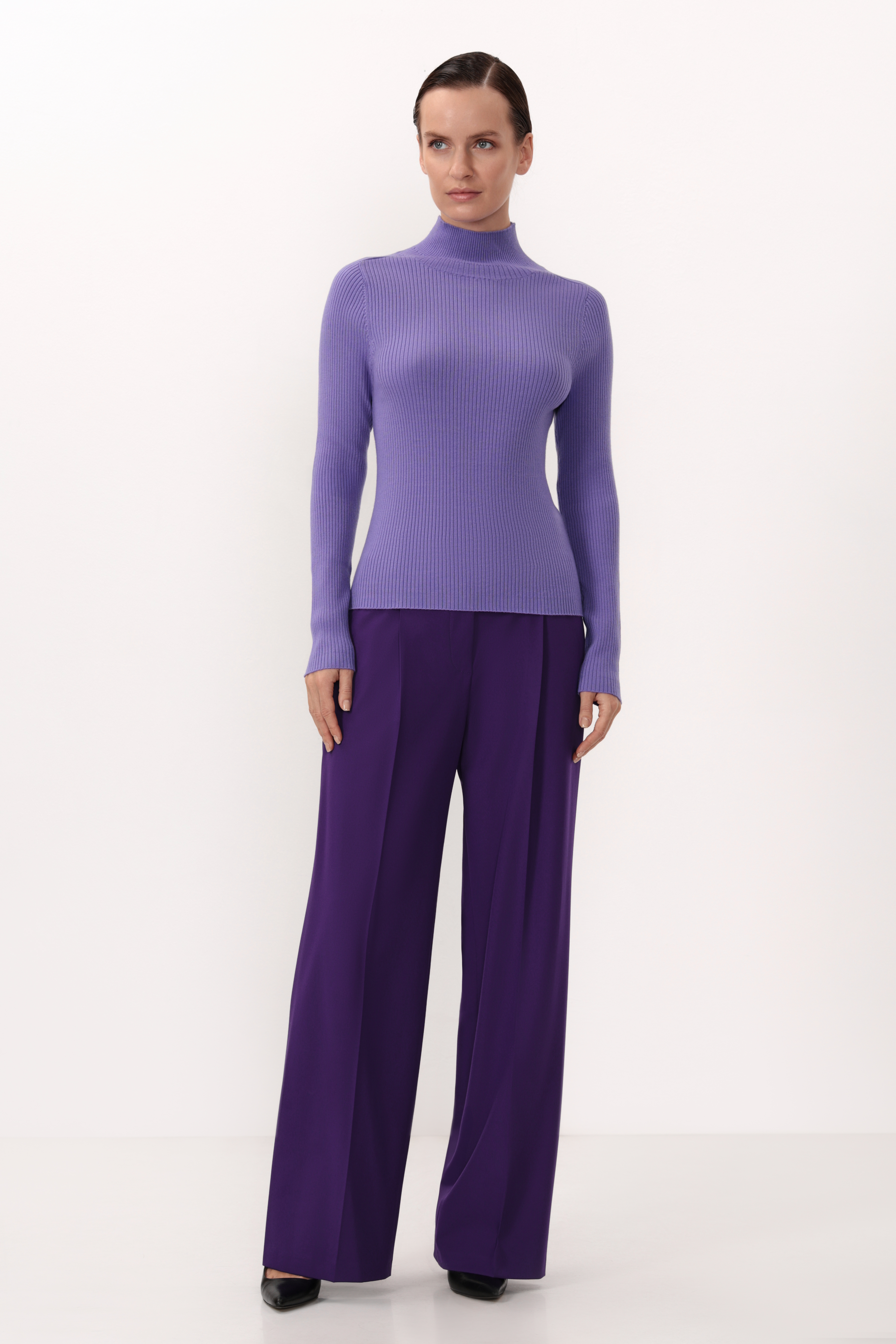 Водолазка с шерстью VASSA&Co, пол female, цвет violet, фото №4