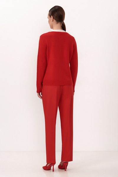 Кардиган из шерсти и кашемира VASSA&Co, пол женский, цвет красный, фото №3