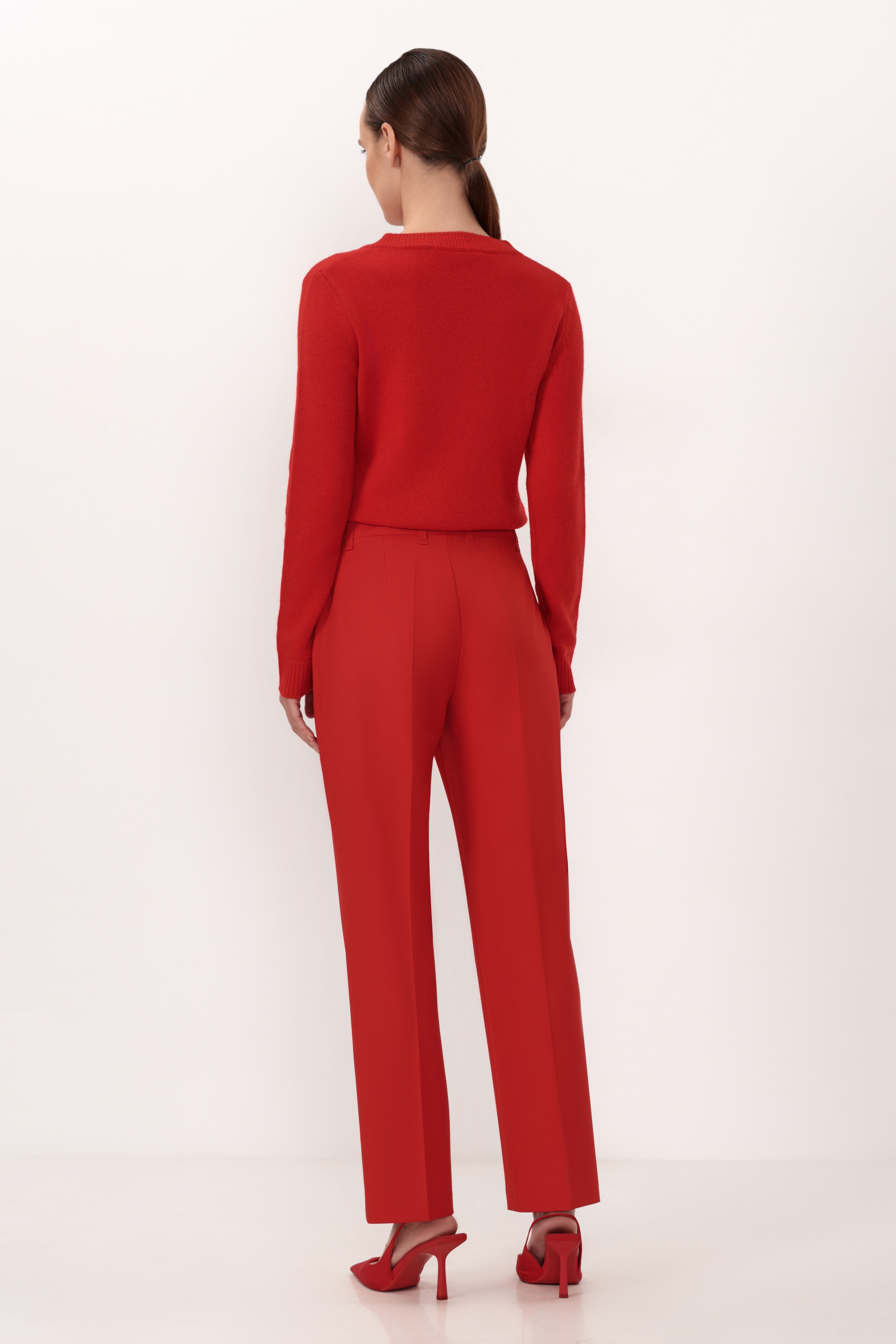 Джемпер со съемной манишкой VASSA&Co, пол женский, цвет красный, фото №7