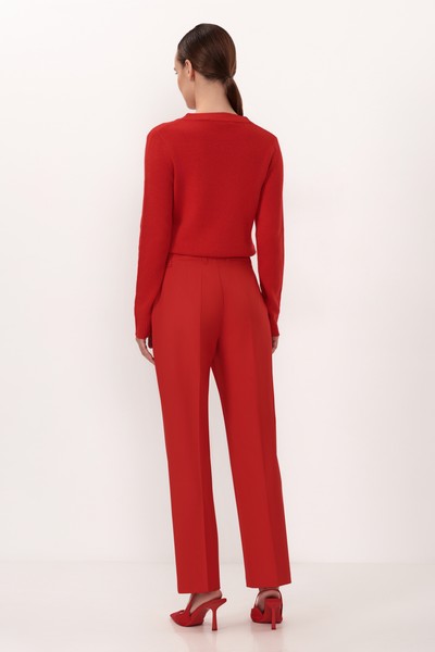 Джемпер со съемной манишкой VASSA&Co, пол женский, цвет красный, фото №7