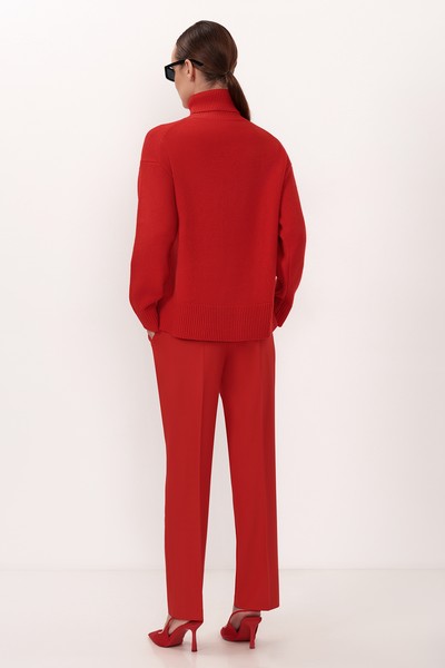 Джемпер Oversize из шерсти и кашемира VASSA&Co, пол женский, цвет красный, фото №4