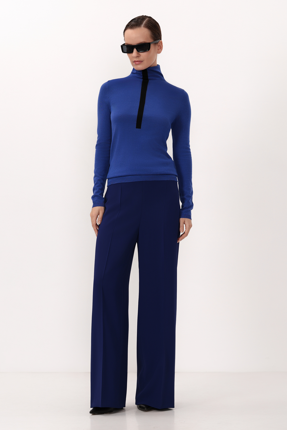 Брюки VASSA&Co, пол женский, цвет синий, фото №3