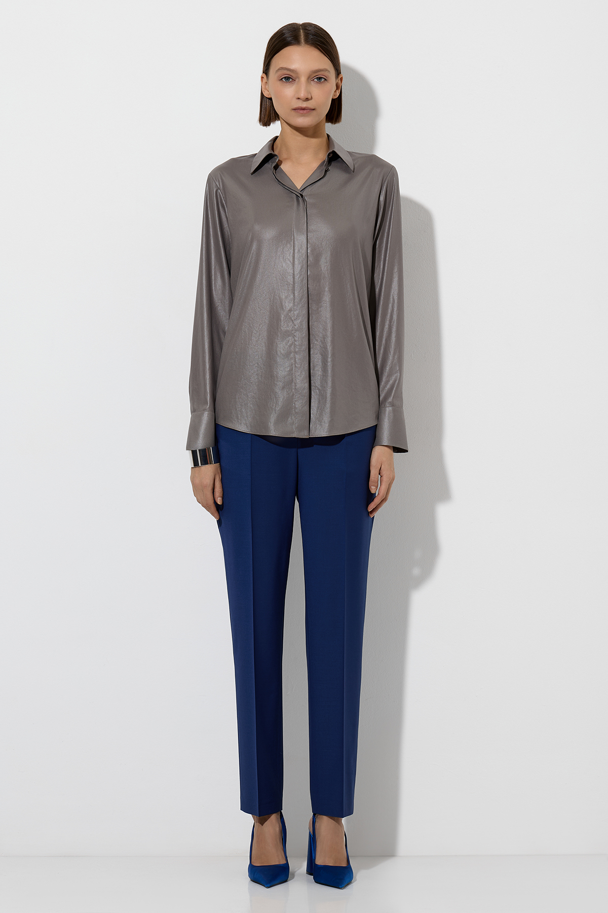 Блузка VASSA&Co, пол женский, цвет коричневый, фото №4