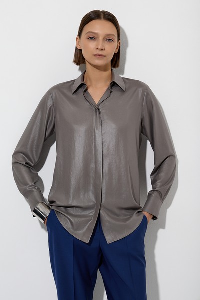 Блузка VASSA&Co, пол женский, цвет коричневый, фото №3