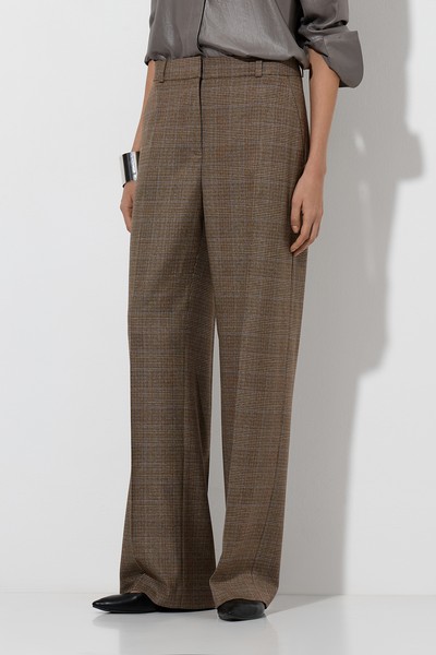 Брюки в клетку VASSA&Co, пол женский, цвет коричневый, фото №3