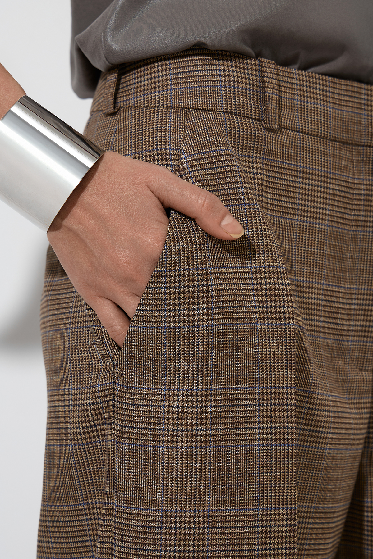 Брюки в клетку VASSA&Co, пол женский, цвет коричневый, фото №4