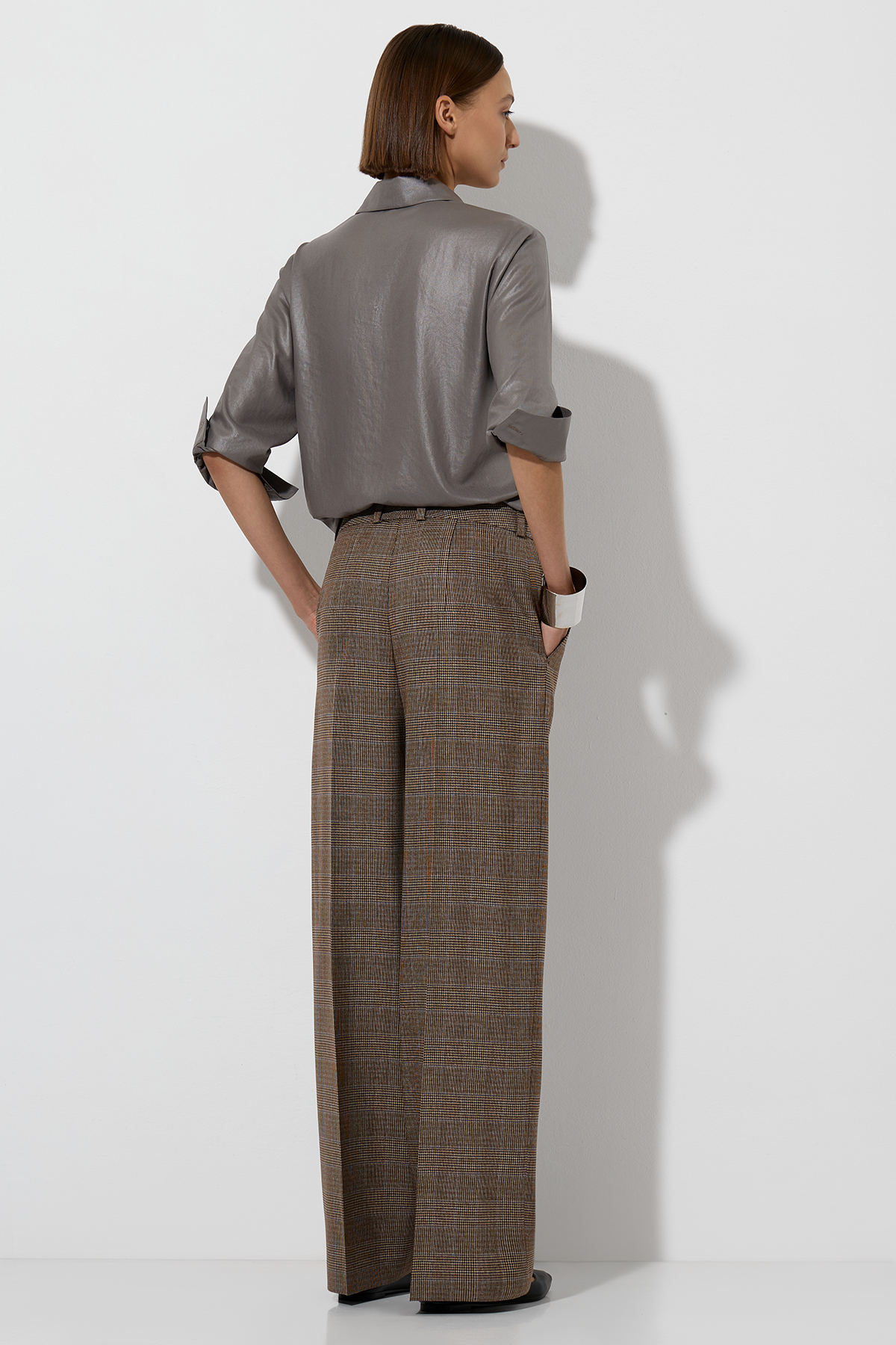 Брюки в клетку VASSA&Co, пол женский, цвет коричневый, фото №2
