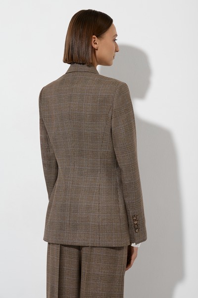 Жакет в клетку VASSA&Co, пол женский, цвет коричневый, фото №4