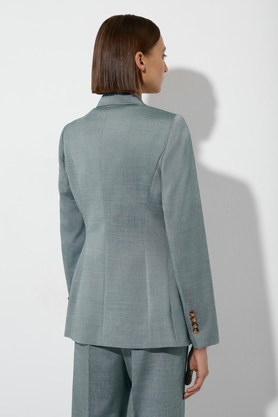 Однобортный жакет , пол женский, цвет голубой, фото №8