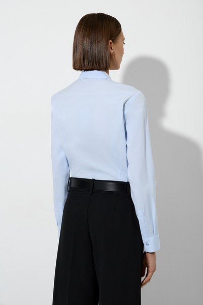 Рубашка приталенного силуэта VASSA&Co, пол женский, цвет голубой, фото №6