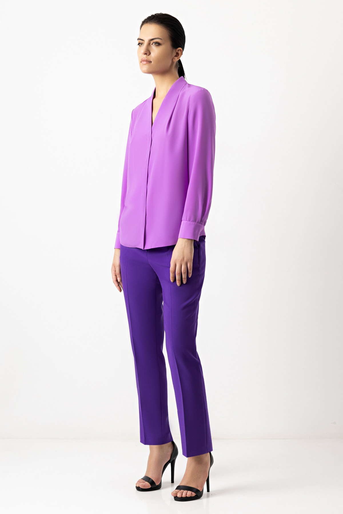 Блузка VASSA&Co, пол женский, цвет фиолетовый, фото №2