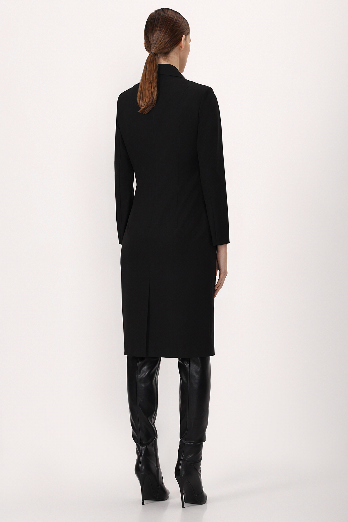 Платье с поясом VASSA&Co, пол женский, цвет черный, фото №4