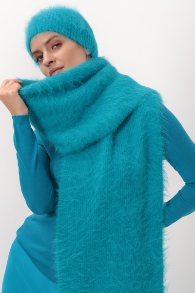 Шарф VASSA CODE, пол женский, цвет голубой, фото №2