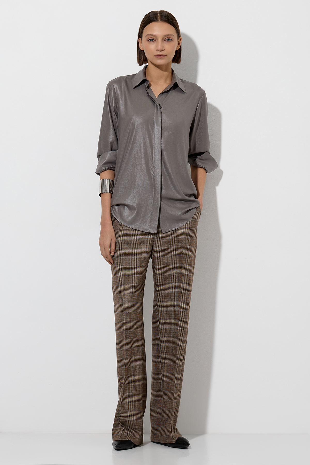 Блузка VASSA&Co, пол женский, цвет коричневый, фото №2