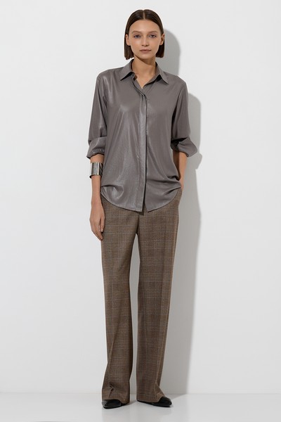 Брюки в клетку VASSA&Co, пол женский, цвет коричневый, фото №5