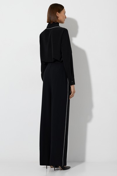 Блузка с воротником-шарфом VASSA&Co, пол женский, цвет черный, фото №3