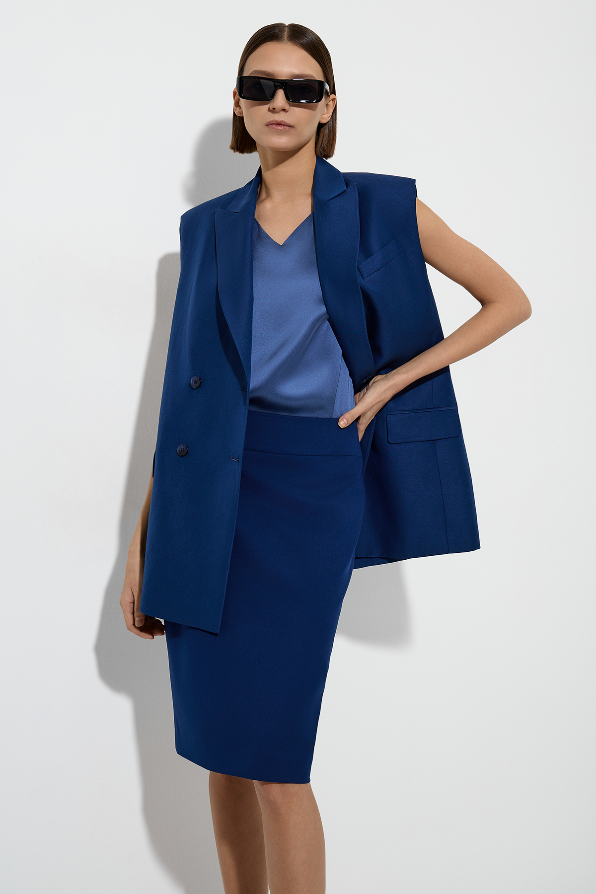 Blouse VASSA&Co, пол female, цвет синий, фото №2