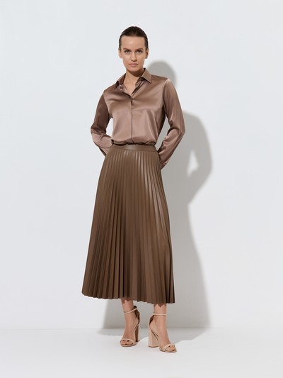 Блузка из шелка VASSA&Co, пол женский, цвет коричневый, фото №5