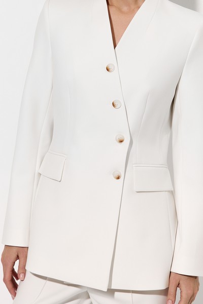 Жакет с асимметричным бортом VASSA&Co, пол женский, цвет белый, фото №6