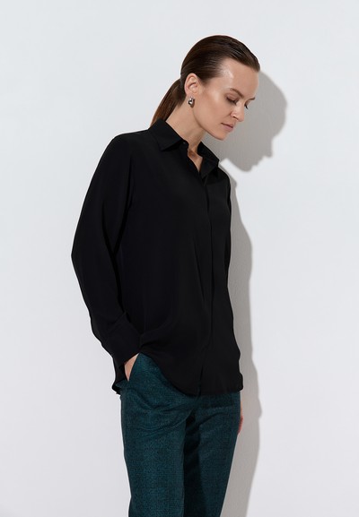 Blouse VASSA&Co, пол female, цвет black, фото №3