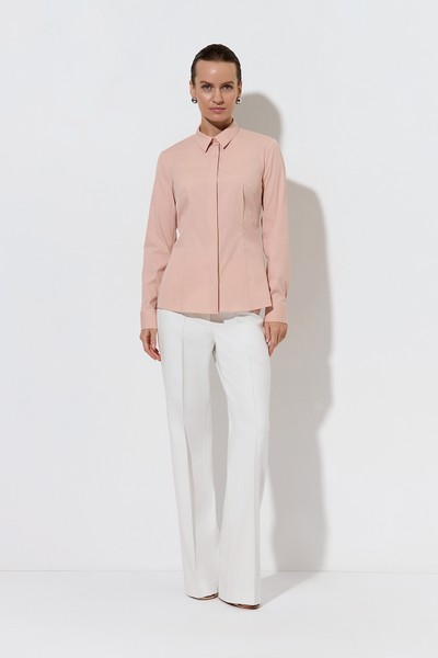 Рубашка бежевая VASSA&Co, пол женский, цвет бежевый, фото №6