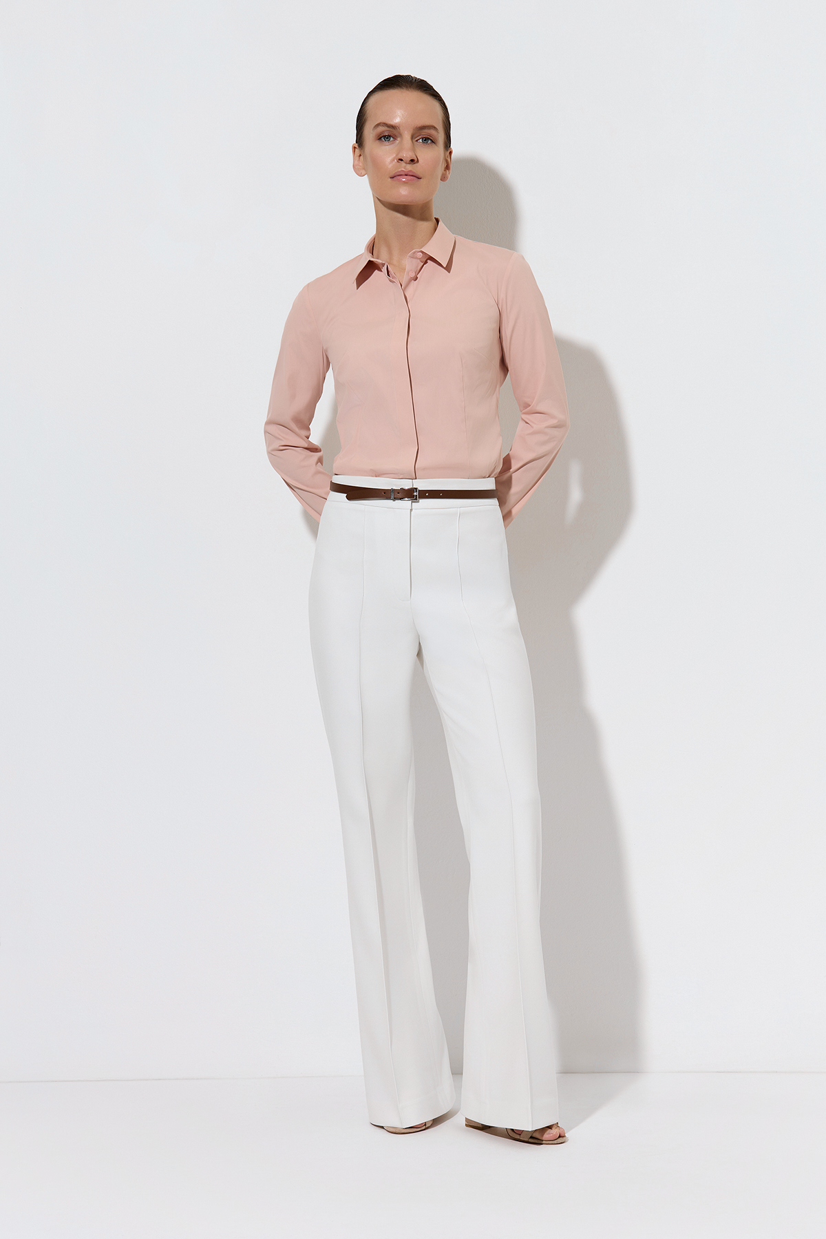 Рубашка бежевая VASSA&Co, пол женский, цвет бежевый, фото №4