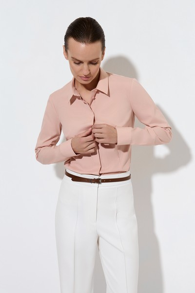 Рубашка бежевая VASSA&Co, пол женский, цвет бежевый, фото №5