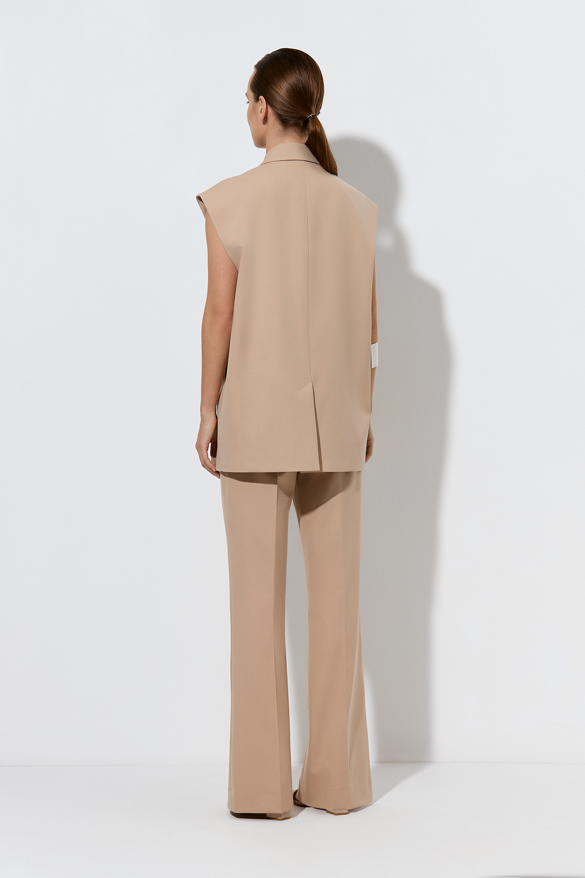 Жилет свободного силуэта , пол женский, цвет бежевый, фото №4
