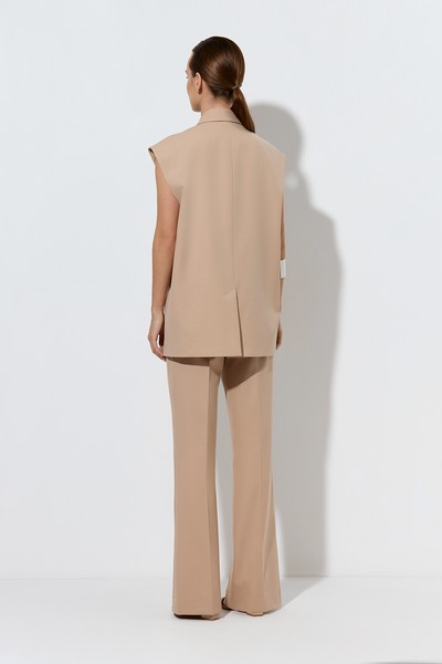 Жилет свободного силуэта , пол женский, цвет бежевый, фото №4