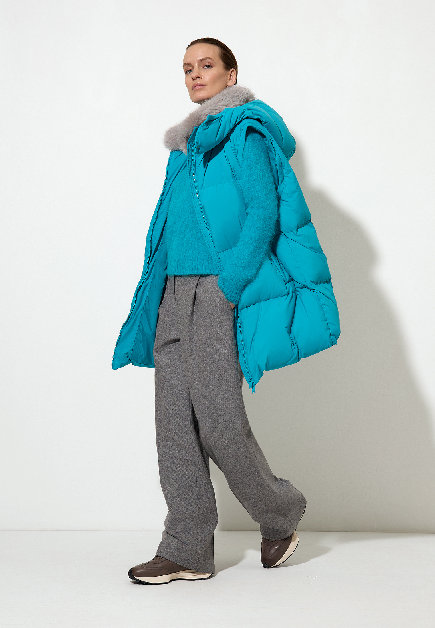 Пуховик VASSA&Co, пол женский, цвет голубой, фото №2