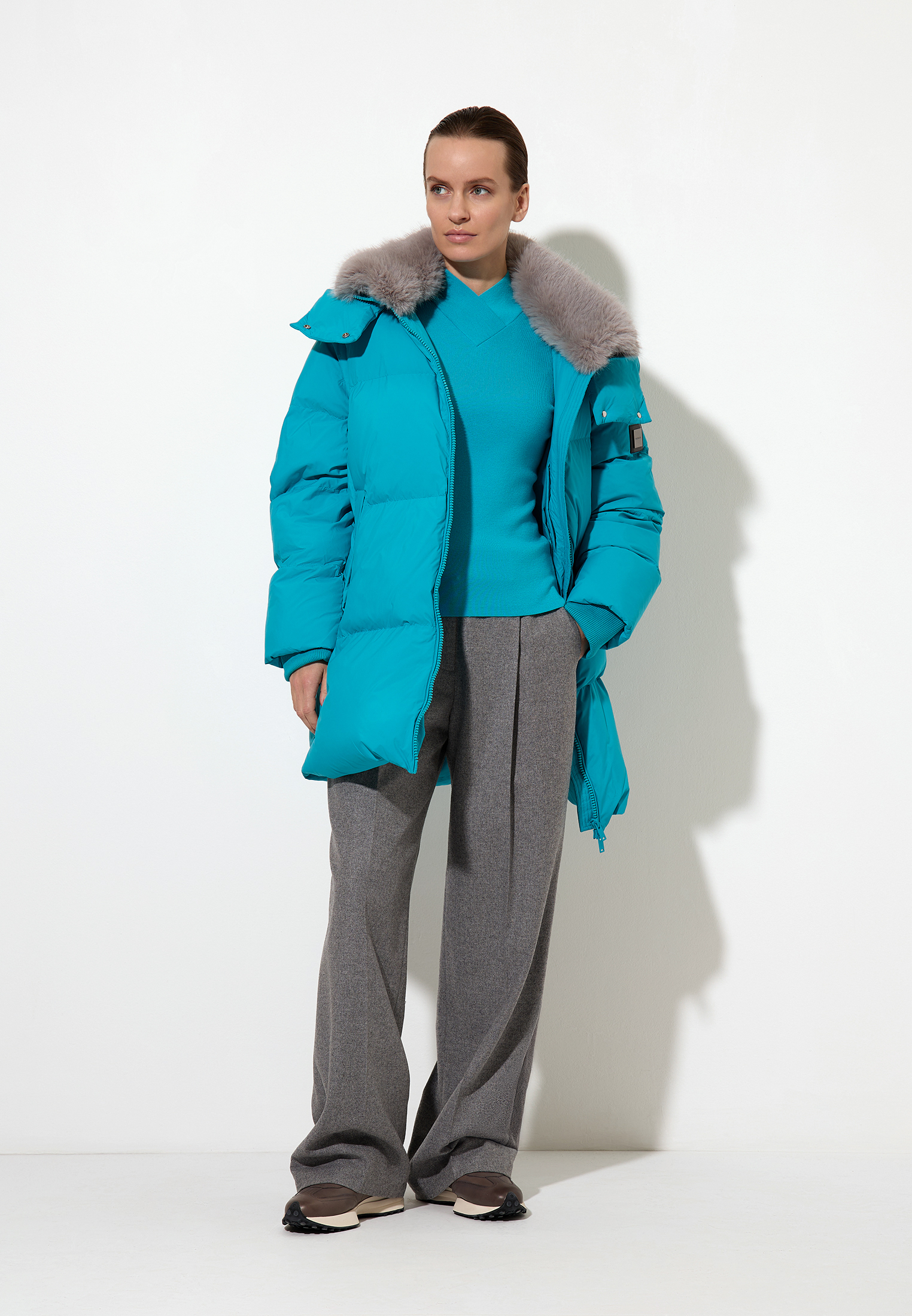 Пуховик VASSA&Co, пол женский, цвет голубой, фото №3