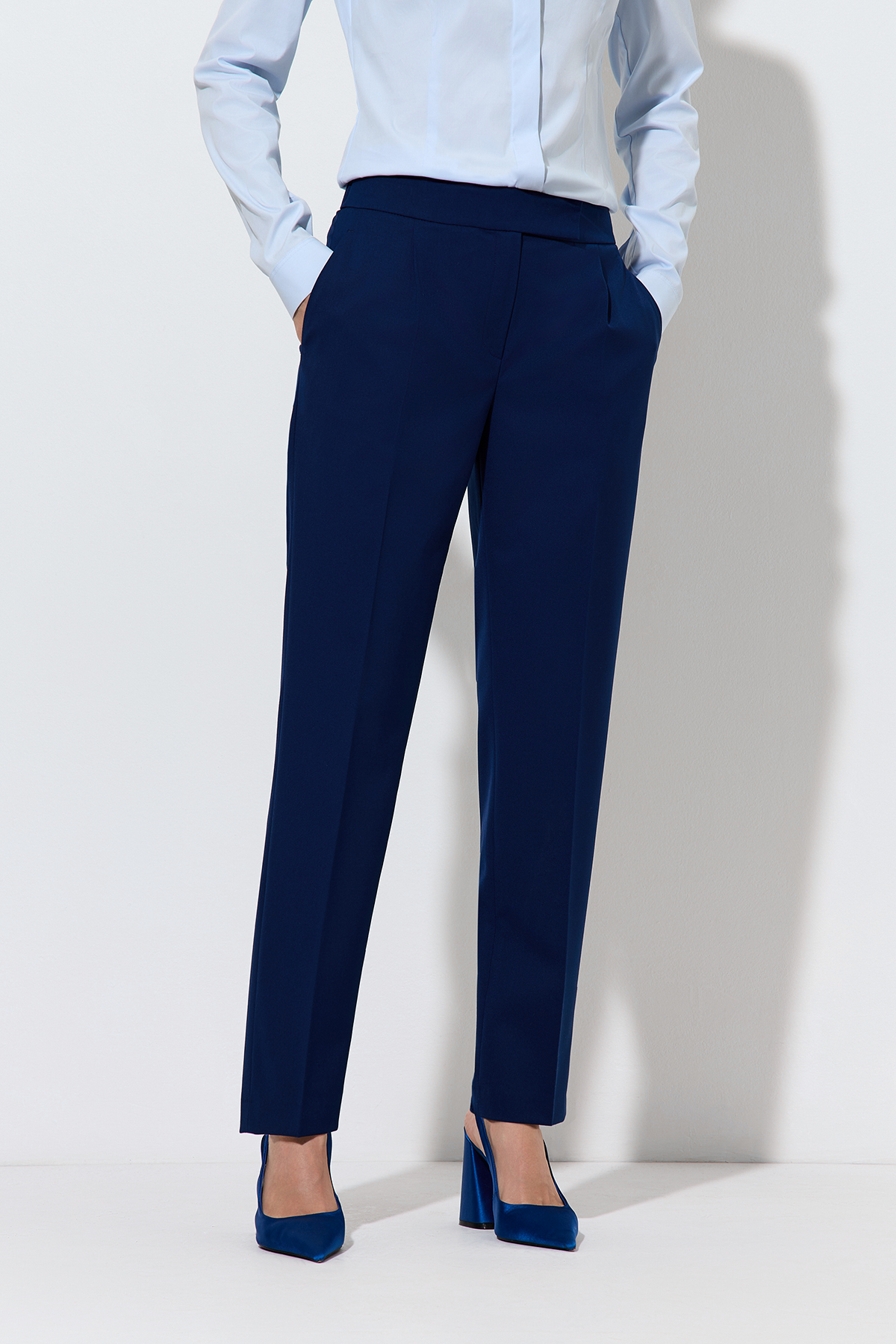 Брюки VASSA&Co, пол женский, цвет синий, фото №5