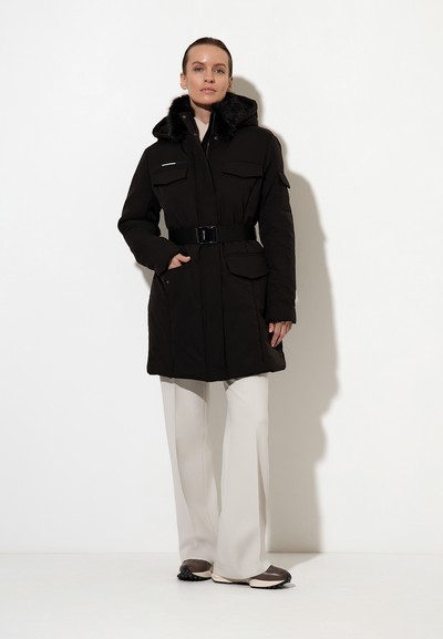 Утепленное пальто VASSA CODE, пол женский, цвет черный, фото №4