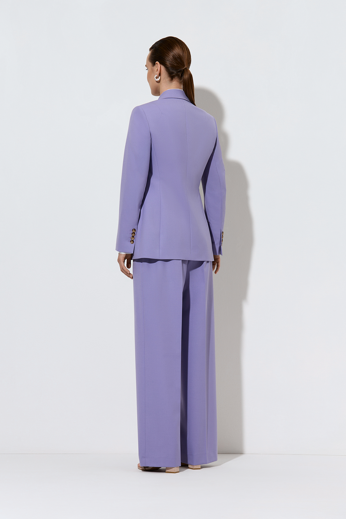 Жакет полуприталенного силуэта , пол женский, цвет фиолетовый, фото №4