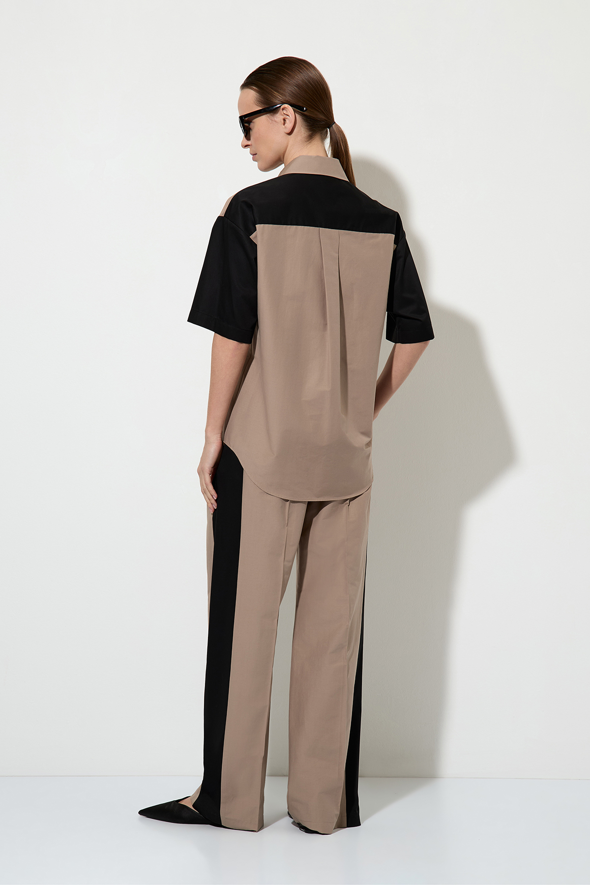 Брюки color block VASSA&Co, пол женский, цвет коричневый, фото №12