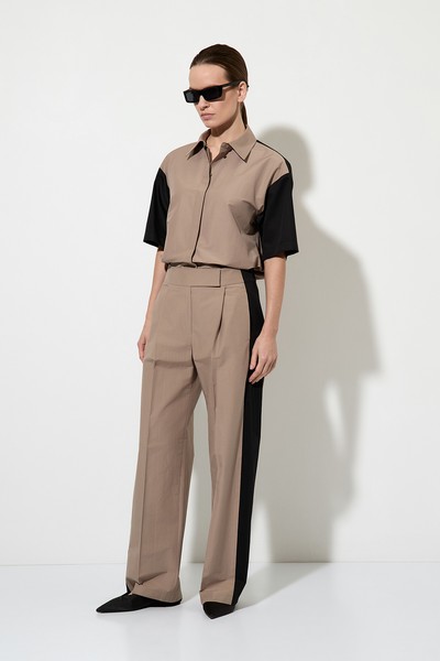 Брюки color block VASSA&Co, пол женский, цвет коричневый, фото №9