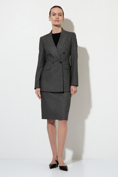 Юбка-карандаш в мелкую клетку VASSA&Co, пол женский, цвет черный, фото №2