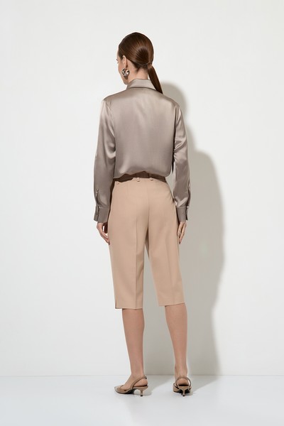 Trousers VASSA&Co, пол female, цвет бежевый, фото №4