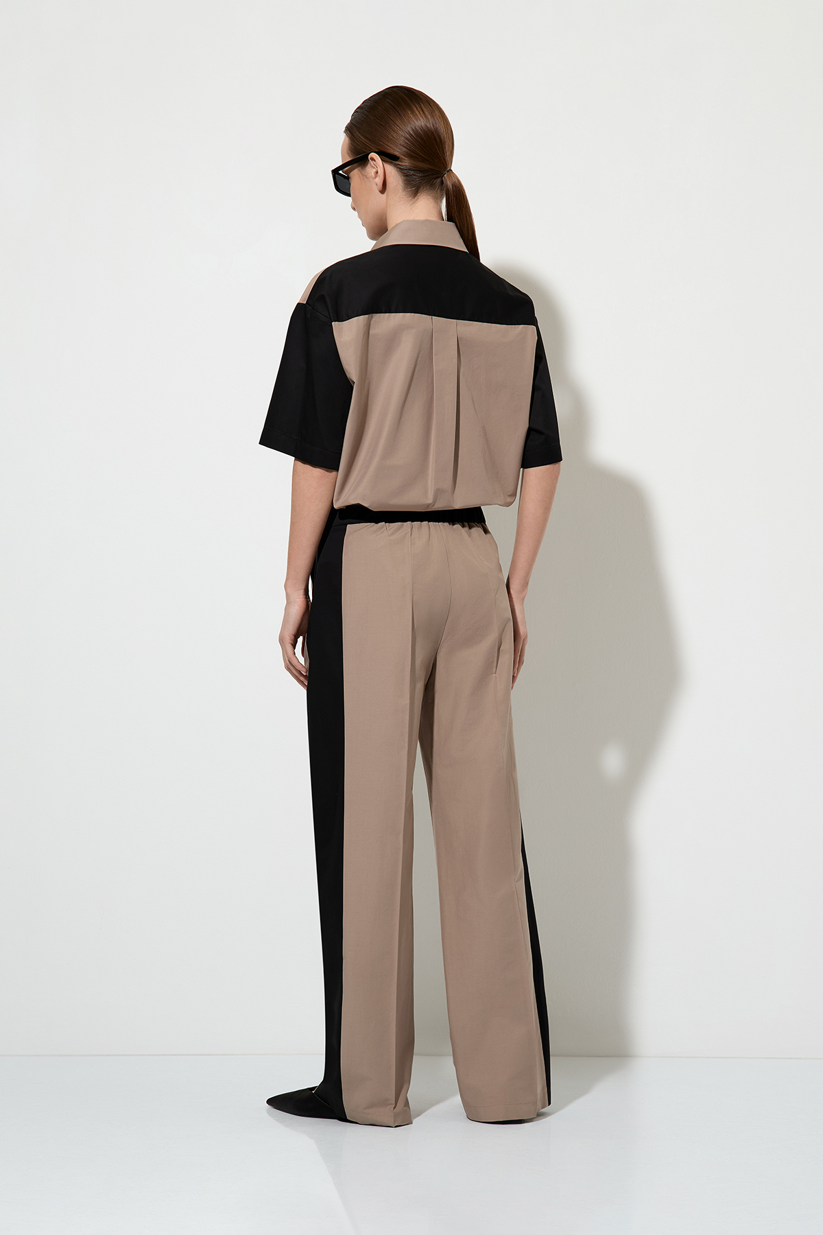 Рубашка color block VASSA&Co, пол женский, цвет коричневый, фото №3