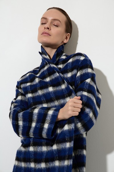 Пальто VASSA&Co, пол женский, цвет синий, фото №3