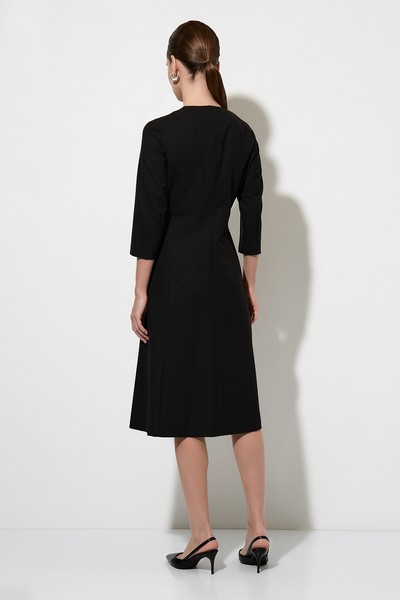 Платье с контрастной отделкой VASSA&Co, пол женский, цвет черный, фото №2