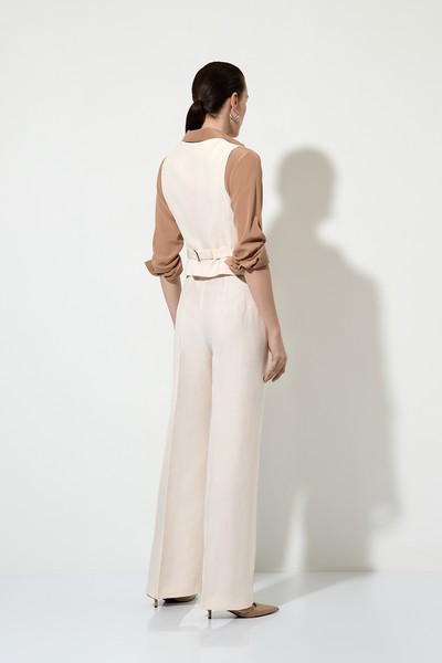 Классический жилет из полульна , пол женский, цвет молочный, фото №6